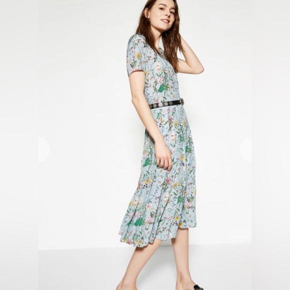 The Kooples Dresses & Skirts - The Kooples Silk Blue Floral Midi Dress
